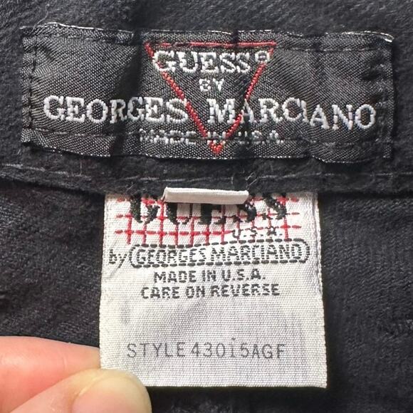 Vtg 80s Guess Georges Marciano Jeans Sz 28 *25x26 Black Denim Tapered Ankle Zip - Picture 13 of 15
